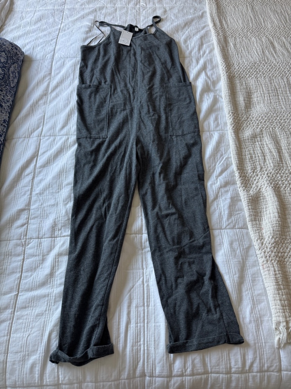 Final Touch Dark Gray Sleeveless Utility Jumpsuit